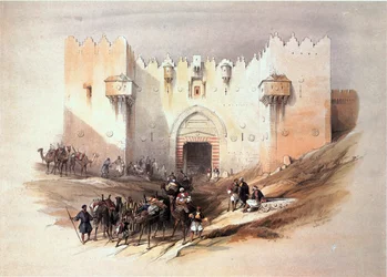 Im Heiligen Land: Jerusalem, das Damaskustor (Gravur)