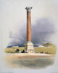 Pompeys Säule, Alexandria, 19. Jahrhundert