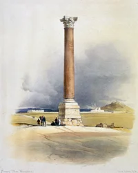 Pompeius-Säule, Alexandria, Ägypten, 19. Jahrhundert