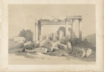Ruinen des östlichen Portikus des Tempels von Baalbek