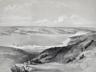 See Genezareth, aus Reise ins Heilige Land, Lithographie von David Roberts