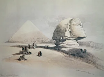 Sphinx in Gizeh. Lithografie