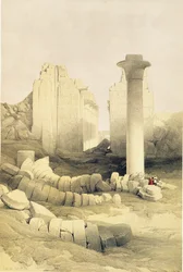 Der Dromos oder die zentrale Halle des Großen Amun-Tempels in Karnak, aus „Ägypten und Nubien“, Bd. 2