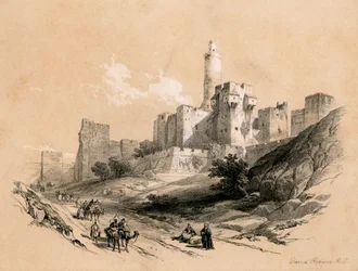 Der Davidsturm, Jerusalem, Israel, 1855