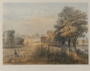 Paläste, die von den Truppen der Generäle Outram und Havelock gehalten werden