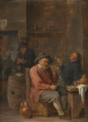 Bauern rauchen in einem Gasthaus, ca. 1640