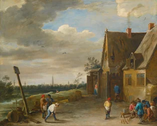 Kegelspiel mit Blick auf Antwerpen