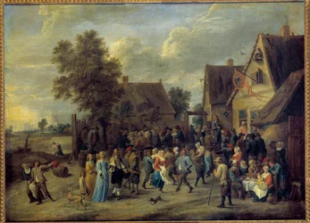 Dorffest mit aristokratischem Paar