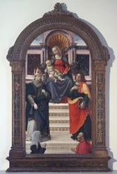 Die Madonna und das Kind mit St. Louis von Toulouse, Johannes dem Evangelisten und Stiftern