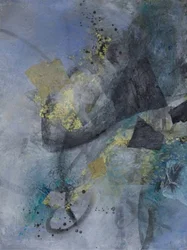 Schimmerndes Blau-Gold-Abstrakt