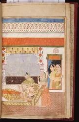 Eine hinduistische Liebesgeschichte von Manshar und Madh, ca. 1730