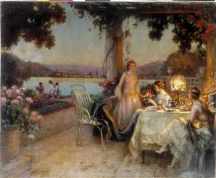 Am Abend auf der Terrasse