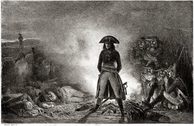 Napoleon Bonaparte beim Campen unter seinen Soldaten 1796 während des Italienfeldzugs