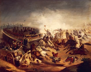 Algerischer Gegenangriff bei Constantine während der Kolonialkriege, November 1837, nach Denis Auguste Marie Raffet