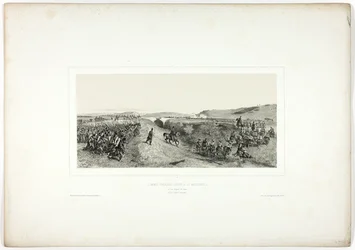 Die französische Armee erreicht Maglianella, aus Souvenirs d’Italie: Expédition de Rome