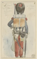 Uniformstudie, Sapeur ligne. Leichte Infanterie 1827