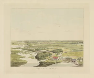 Ansicht der Landschaft östlich von Nijmegen (Nach Osten, Ansichten rund um die Stadt Nijmegen, Geldersch Panorama oder Rundansicht nach dem Leben gezeichnet auf Belvedere in Nijmegen)