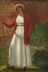 Lyndra im Garten, um 1913