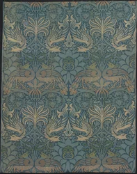 Tafel mit dem Titel „Pfau und Drache“