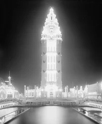 Dreamland bei Nacht, Coney Island, New York City, um 1905