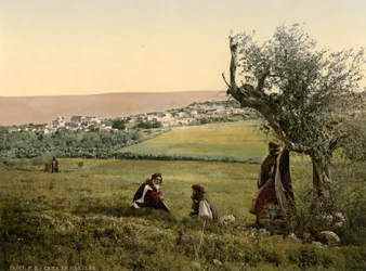 Gesamtansicht, Kana in Galiläa, Heiliges Land, ca. 1890-1900