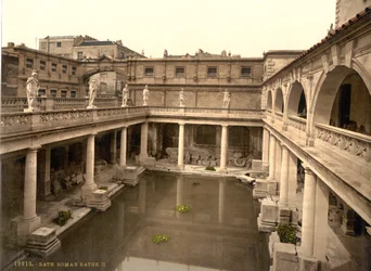 Römische Bäder und Abtei, Bath, ca. 1890-1900