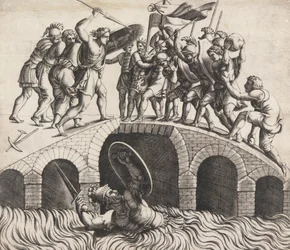 Horatius Cocles rettet sich schwimmend, 16. Jahrhundert