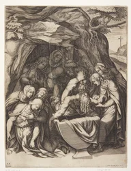 Jungfrau Maria am Grab Christi