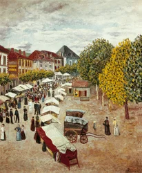 Der Marsch von Dax in den Landes. Gemälde von Dario de Regoyos y Valdes (1875-1913) Privatkollektion