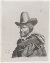 Porträt von Peter Paul Rubens mit Mantel und hohem Hut