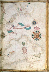 Korsika, Sardinien und Sizilien, Detail aus einem Weltatlas, 1565