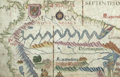 Nördliches Südamerika, Detail aus einem Weltatlas, 1565