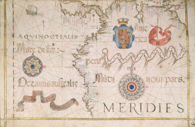 Peru und der Amazonas, Detail aus einem Weltatlas, 1565