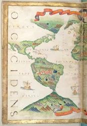 Die Amerikas, Detail aus einem Weltatlas, 1565