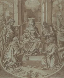 Die Anbetung der Könige, Entwurf für eine Stickerei, 1587-89