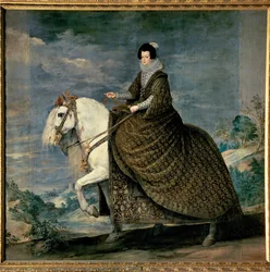 Reiterporträt von Königin Isabella von Bourbon, Ehefrau von Philipp IV