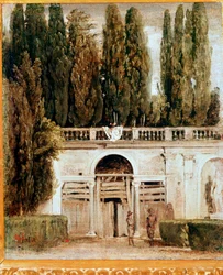 Ansicht des Gartens der Villa Medici