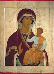 Madonna mit Kind Hodigitria, russische Ikone, 1502