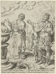 König Jerobeam und der Gottesmann vor dem Altar