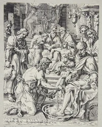 Christus wäscht den Jüngern die Füße