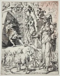 Jakob rollt den Stein vom Brunnenmund