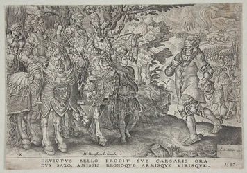Die Kapitulation von Johann Friedrich, Kurfürst von Sachsen, nach der Schlacht bei Mühlberg