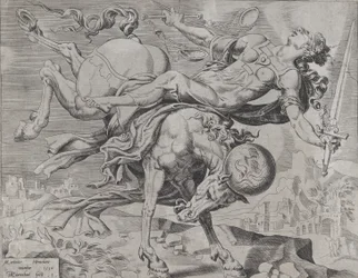 Die Welt verteilt die Gerechtigkeit, aus Die ungebändigte Welt, Platte 1, 1550