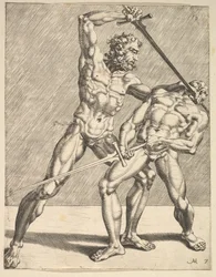 Zwei Fechter, aus Fechter, Platte 7, 1552