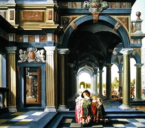 Elegante Figuren in einer Loggia, 1635