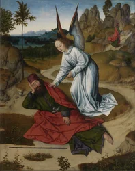 Das letzte Abendmahl Altarbild: Elija in der Wüste rechter Flügel, 1464-1468