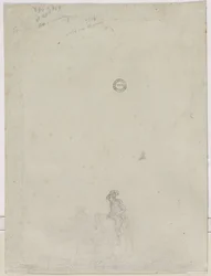 Skizze von Bauern an einem Brunnen (verso)