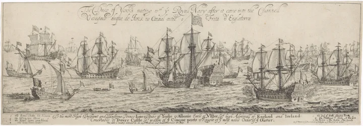 Herzog von York begrüßt die Königliche Marine im Kanal