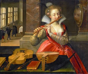 Flötenspielerin, eine Allegorie auf die Musik