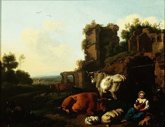 Landschaft mit Schäferin, ca. 1670